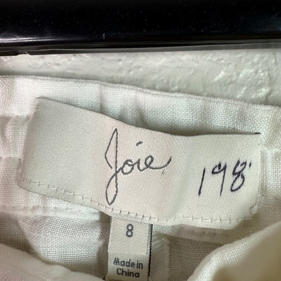 Joie White Linen Drawstring Wide Leg Pants Size 8 Casual Beachy Chic NWT - Picture 2 of 8